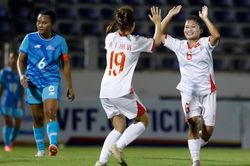 U17 nữ Việt Nam thắng 20-0, vươn lên dẫn đầu bảng D