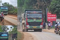 Xe tải chở đất chạy rầm rập, học sinh đến trường trong sự bất an