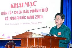 Xã Vĩnh Phước khai mạc diễn tập chiến đấu phòng thủ năm 2026