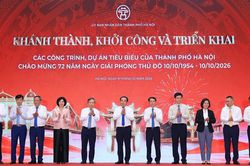 Hà Nội khánh thành, khởi công 18 công trình, dự án chào mừng kỷ niệm Ngày Giải phóng Thủ đô