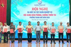 Phường Thanh Khê ra mắt và tập huấn nghiệp vụ 80 Đội xung kích phòng, chống thiên tai năm 2026