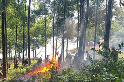 Bắc Ninh: Thực tập phương án phòng cháy, chữa cháy rừng tại xã Kiên Lao