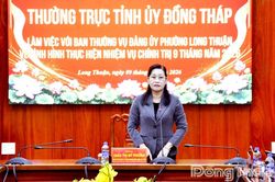 Đồng chí Châu Thị Mỹ Phương: Phường Long Thuận cần tập trung phát huy tiềm năng, lợi thế để thúc đẩy tăng trưởng