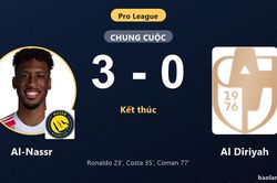 Thắng đậm Al Diriyah, Al-Nassr bám sát nhóm đầu Pro League