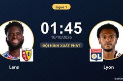 TRỰC TIẾPTrực tiếp Lens vs Lyon: Đội hình xuất phát
