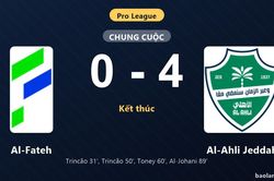 Thống kê trận đấu Al-Fateh 0-4 Al-Ahli Jeddah: Al-Ahli Jeddah thắng đậm thuyết phục