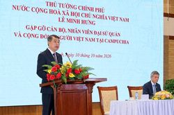 Thủ tướng Lê Minh Hưng gặp cộng đồng người gốc Việt và các cơ quan đại diện Việt Nam tại Campuchia