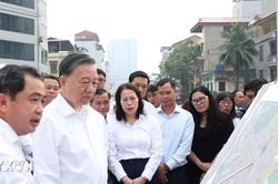Tổng Bí thư, Chủ tịch nước Tô Lâm kiểm tra tiến độ thi công dự án trọng điểm của Thủ đô