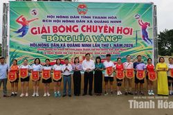 Giải bóng chuyền hơi “Bông lúa vàng” xã Quảng Ninh lần thứ I