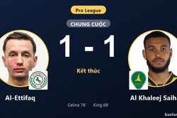 Hòa Al Khaleej Saihat 1-1, Al-Ettifaq lỡ thời cơ bứt phá lên nhóm đầu