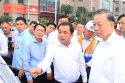 Tổng B&iacute; thư, Chủ tịch nước T&ocirc; L&acirc;m kiểm tra tiến độ thi c&ocirc;ng một số c&ocirc;ng tr&igrave;nh, dự &aacute;n trọng điểm của Thủ đ&ocirc;
