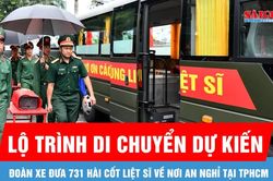 Dự kiến lộ trình đoàn xe đưa 731 hài cốt liệt sĩ về nơi an nghỉ tại TPHCM