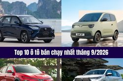 Top 10 ô tô bán chạy tháng 9/2026: VinFast chiếm quá nửa, Toyota duy trì sức mạnh