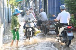 Triều cường sông Cái dâng cao, khu dân cư tại phường Tam Hiệp bị ngập cục bộ