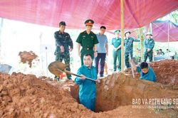 Triển khai lấy mẫu hài cốt liệt sĩ chưa xác định được danh tính tại xã Quốc Khánh