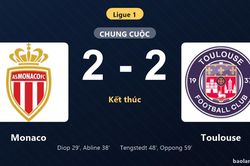Thống kê trận đấu Monaco 2-2 Toulouse: Màn rượt đuổi tỷ số mãn nhãn