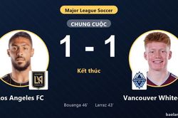 Chia điểm với Los Angeles FC, Vancouver Whitecaps giữ vững ngôi đầu MLS