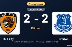 Thống kê trận đấu Hull City 2-2 Everton: Màn rượt đuổi tỷ số mãn nhãn