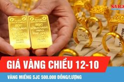 Chiều 12-10, giá vàng miếng SJC và vàng nhẫn 9999 cùng giảm