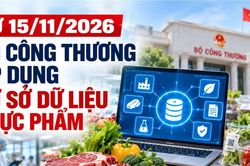 Từ ngày 15/11/2026, áp dụng cơ sở dữ liệu thực phẩm thuộc quản lý của Bộ Công Thương