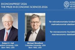 Giải Nobel Kinh tế 2026 được trao cho 2 nhà kinh tế học người Mỹ