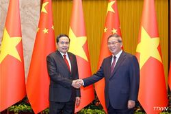 [Ảnh] Chủ tịch Quốc hội Trần Thanh Mẫn hội kiến Thủ tướng Trung Quốc Lý Cường