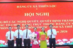 Xã Thiên Lộc thành lập 5 phòng chuyên môn trực thuộc UBND