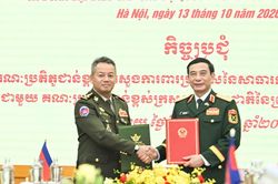 Đại tướng Phan Văn Giang chủ trì lễ đón, hội đàm với Bộ trưởng Quốc phòng Campuchia