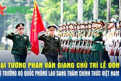 Đại tướng Phan Văn Giang chủ trì Lễ đón Bộ trưởng Bộ Quốc phòng Lào sang thăm chính thức Việt Nam