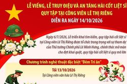 Lễ truy điệu, an táng hài cốt liệt sĩ tại công viên Lê Thị Riêng