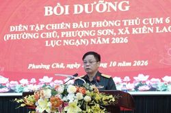 Bắc Ninh bồi dưỡng diễn tập chiến đấu phòng thủ cụm số 6