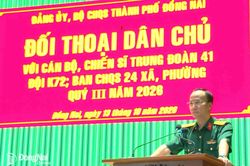 Đảng ủy, Bộ Chỉ huy Quân sự thành phố Đồng Nai đối thoại dân chủ với cán bộ, chiến sĩ