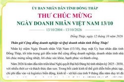 Chủ tịch UBND tỉnh Đồng Tháp chúc mừng Ngày Doanh nhân Việt Nam 13-10
