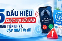 Infographic 5 dấu hiệu cuộc gọi lừa đảo hoàn tiền BHYT, cập nhật VssID