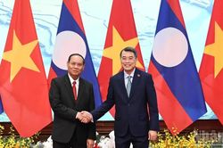 [Ảnh] Thủ tướng Lê Minh Hưng tiếp Thường trực Ban Bí thư Trung ương Đảng Nhân dân Cách mạng Lào Vilay Lakhamfong
