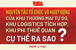 [Infographic] Nguyên tắc tổ chức và hoạt động của khu thương mại tự do, khu logistics tích hợp, khu phi thuế quan cụ thể ra sao?
