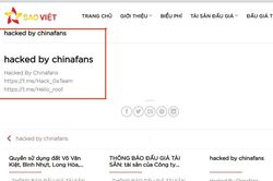Website Công ty Đấu giá Hợp danh Sao Việt bị nhóm tin tặc Chinafans tấn công thay đổi giao diện