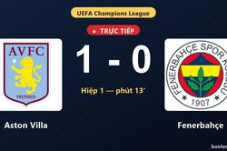 TRỰC TIẾPTrực tiếp Aston Villa vs Fenerbahçe: Aston Villa mở tỷ số