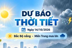 Thời tiết hôm nay 14/10: Bắc Bộ nắng, miền Trung có nơi mưa trên 80mm