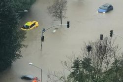 Cứu người phụ nữ bị nước lũ cuốn trôi trên đường phố Istanbul