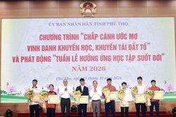 Phú Thọ vinh danh khuyến học, khuyến tài và phát động học tập suốt đời năm 2026