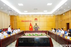 Đoàn giám sát của Ban Chính sách, Chiến lược Trung ương làm việc với Đảng ủy UBND tỉnh Nghệ An