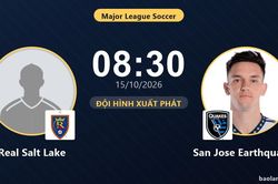 TRỰC TIẾPTrực tiếp Real Salt Lake vs San Jose Earthquakes: Đội hình xuất phát
