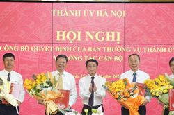 Công bố các quyết định của Ban Thường vụ Thành ủy Hà Nội về công tác cán bộ