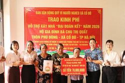 MTTQ xã Cổ Đô: Hỗ trợ xây dựng nhà Đại đoàn kết cho 4 hộ gia đình có hoàn cảnh khó khăn