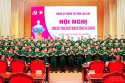 Đảng ủy Quân sự tỉnh Lào Cai công bố, trao quyết định về công tác cán bộ