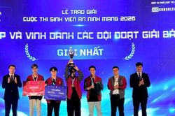 Trao giải cuộc thi Sinh viên an ninh mạng 2026