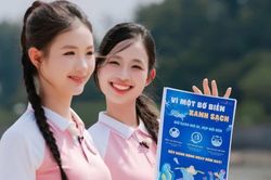 C&aacute;c c&ocirc; g&aacute;i hoa hậu thiết kế poster, video vận động giảm thiểu r&aacute;c thải nhựa