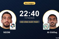 TRỰC TIẾPTrực tiếp NEOM vs Al-Ettifaq: Đội hình xuất phát