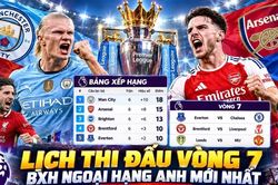 Lịch thi đấu Ngoại hạng Anh vòng 7 và BXH mới nhất